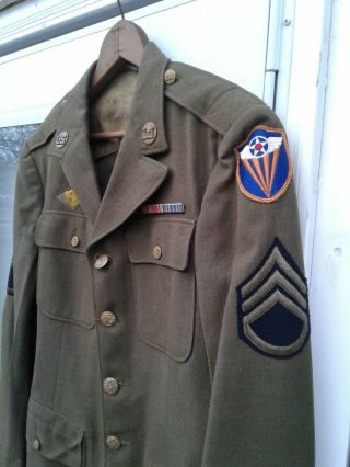 2 WW2 DRESS JACKETS NAMED TO HERO RICHARD A.  CUMMINGS VERY LARGE IN SIZE 4