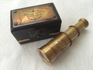 Victorian Brass Telescope W/ Box Antique Finish Nautical Maritime Spyglass