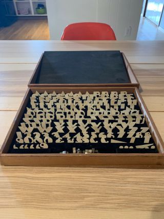 Vintage Magnetic Letter Set In Wooden Box,  By Metalet