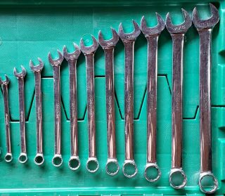 Vintage Snap On Tools 11 Piece Sae Open End Wrench Set - 3/8 " To 1 "