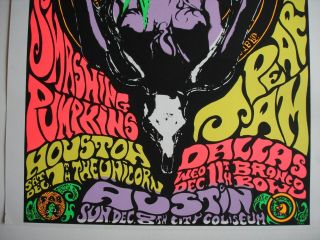 Rare Pearl Jam 1991 concert poster,  Kozic,  Unicorn Texas.  Chili Peppers Pumkins 4