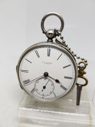 Very Rare Antique Silver Duplex Fusee T.  F.  Cooper London Pocket Watch 1888 Re556