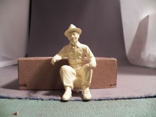 Marx Five Inch Tractor Driver In Flat Cream
