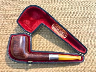 Antique Cased Loewe & Co.  Amber Stem,  1916,  Silver Band,  Extra Rare Pipe