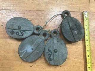 4 Antique Wilcox And Crittenden Boat Pulleys