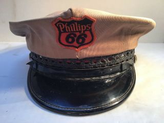 Vintage Rare Phillips 66 Gas Station Attendant Hat Cap Oil Can Gm Ford Shell Dx