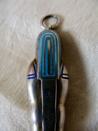 Antique Egyptian Revival Silver Sarcophagus Toothpick Box c1920 7