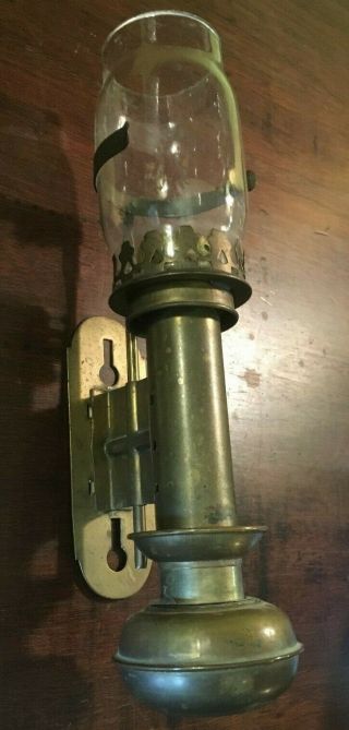 Antique Brass Wall Mount Sconch Lamp With Glass Shade
