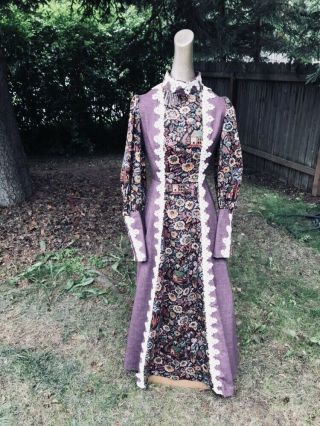 Vintage Gunne Sax Jessica Victorian Edwardian Tapestry Dress