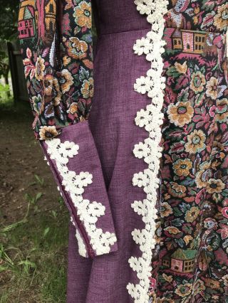 Vintage Gunne Sax Jessica Victorian Edwardian Tapestry Dress 3