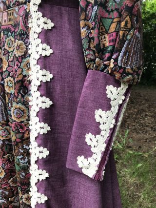 Vintage Gunne Sax Jessica Victorian Edwardian Tapestry Dress 5