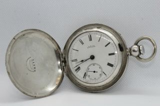 1877 Waltham W.  W.  Co.  18s 15j Coin Silver Key Wind Pocket Watch Full Hunter Case
