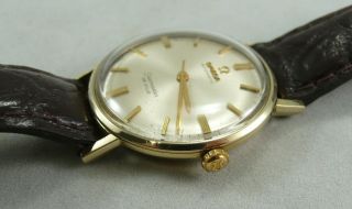 VINTAGE 14K SOLID YELLOW GOLD OMEGA SEAMASTER WATCH FOR MENS 3