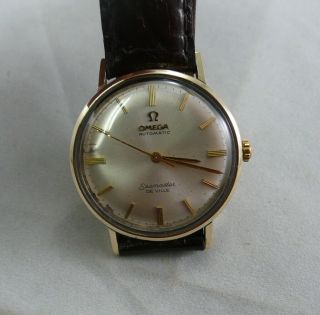 VINTAGE 14K SOLID YELLOW GOLD OMEGA SEAMASTER WATCH FOR MENS 4