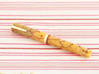 Vintage WATERMAN IDEAL Patricia Patrician Cream Onyx Vein Art - Deco Fountain Pen 4