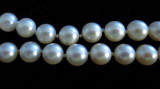 VINTAGE MIKIMOTO JAPAN DOUBLE STRAND PEARL NECKLACE 16 1/4 