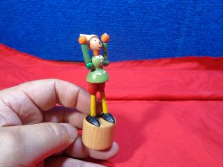 Vintage Wooden Push Up Collapsing Toy Italy 2