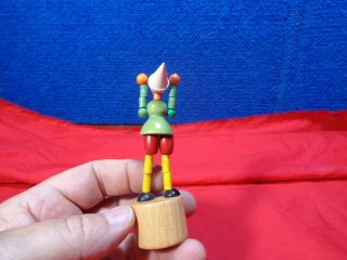 Vintage Wooden Push Up Collapsing Toy Italy 2 3