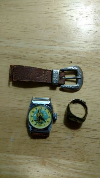 Bradley Davy Crockett Watch For Parts/repair/restoration Extra Ring Collectable