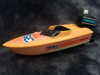 1978 Tomy Ski Streak Racing Boat Mercury Outboard Motor Vintage Wind - Up Toy