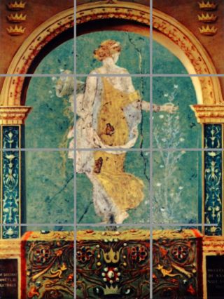 Antique Greek Fresco Art Tile Mural Back Splash Ceramic Decorative Bathroom