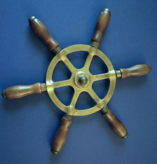 Old Vintage Brass Nautical Boat Steering Wheel Crittenden Wilcox 12 "