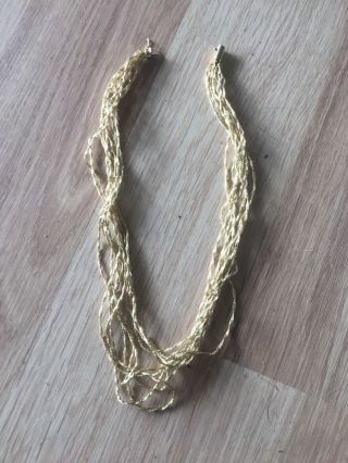 18 K Gold 750 Italy 10 Strand Twist Chain Necklace 24.  4 Grams Vintage