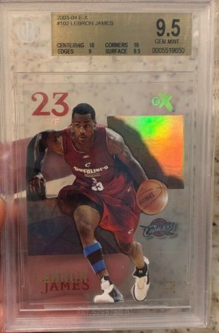 2003 - 04 LeBron James E - X RC BGS 9.  5 Rare Cleveland Cavaliers Rookie 4