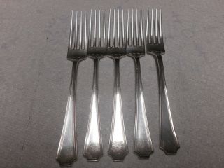 Set Of 5 Gorham Fairfax Pattern Sterling Silver 7.  25 " Forks No Mono