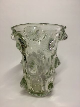Rare Monumental Murano Glass Barovier “a Mugnoni” Vase