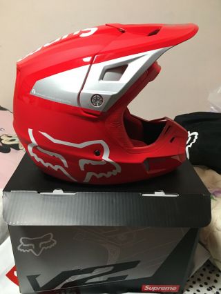 Supreme X Fox Helmet Red Medium Box Logo Rare