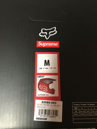 Supreme x Fox Helmet Red Medium Box logo rare 4