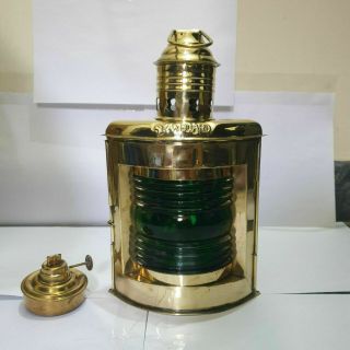 Nautical Collectible Brass Lantern Hanging Lamp Shiny Polished Finish 10 "