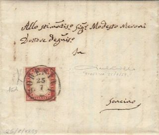 Lombardy Italy Rare Soresina Cds Cover 1859 Certificate Cat 16200