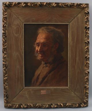 c1900 Antique LAWRENCE EARLE Artist Self Portrait Oil Painting, 2