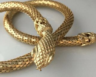 Vintage Jewellery Authentic Whiting & Davis Signed Mesh Snake Necklace