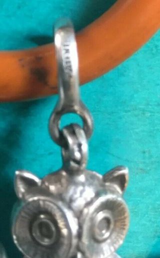 SOLID SILVER OWL BABIES RATTLE AND TEETHER WITH SILVER BELLS.  B’HAM 1931.  A 578. 4