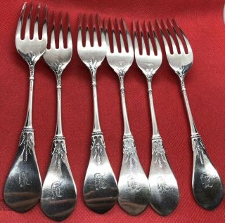 6 X ANTIQUE VINTAGE STERLING SILVER VERY DECORATIVE FORKS EARLY 1900’s 3