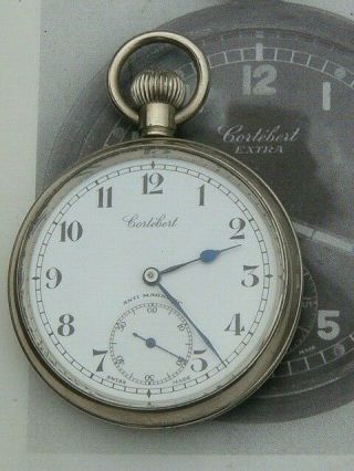 Cortebert vintage H/W pocket watch calibre 534 nickel collector grade 2