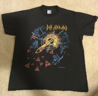 Vintage 1987 Def Leppard Hysteria Concert Tour T - Shirt Mens Large Rare