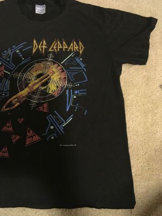 Vintage 1987 Def Leppard Hysteria Concert Tour T - Shirt Mens Large Rare 3