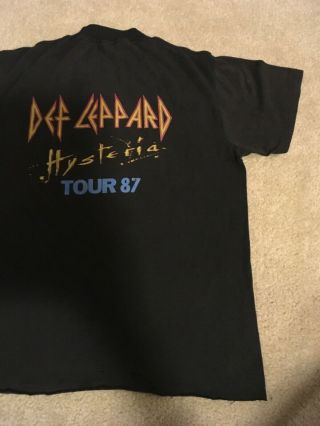 Vintage 1987 Def Leppard Hysteria Concert Tour T - Shirt Mens Large Rare 6