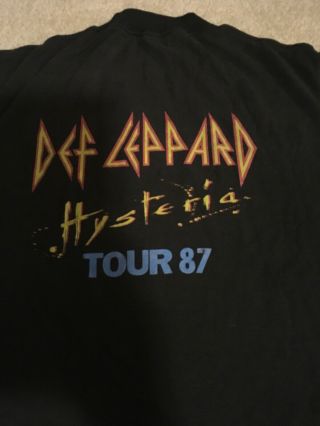 Vintage 1987 Def Leppard Hysteria Concert Tour T - Shirt Mens Large Rare 8