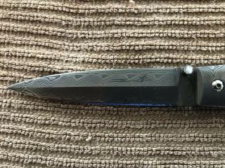 Rare Custom Brian Tighe Damasteel and Pearl Linerlock Folding Knife 6