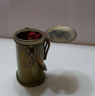 Antique Bronze silver Match Dispenser Striker Safe Vesta France c1870s Victorian 6
