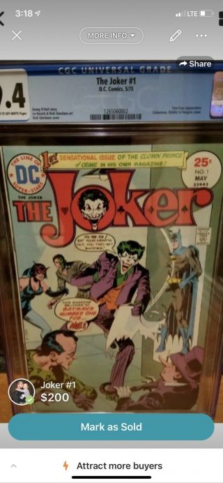 The Joker 1 (may 1975,  Dc) Dc Comics - Jokermobile Vintage Batman Sideshow