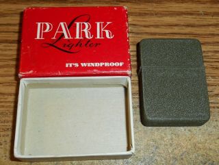 Vintage Park Sherman Wwii Black Crackle Lighter/4 - Barrel Hinge/in Box/very Rare