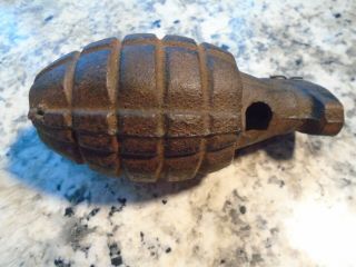 Vintage WW - 2 Cast Iron Dummy Training Hand Grenade Pre - owned/Used 2