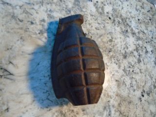 Vintage WW - 2 Cast Iron Dummy Training Hand Grenade Pre - owned/Used 3