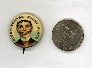 Scarce—vintage Coney Island Steeplechase Celluloid Pinback Button,  Postcards,